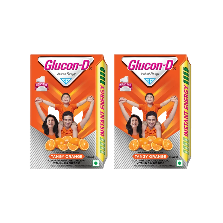 Glucon-D Orange Glucose Energy Drink - Pack of 2