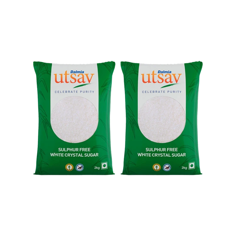 Dalmia Utsav White Crystal Sulphurless Sugar - Pack of 2