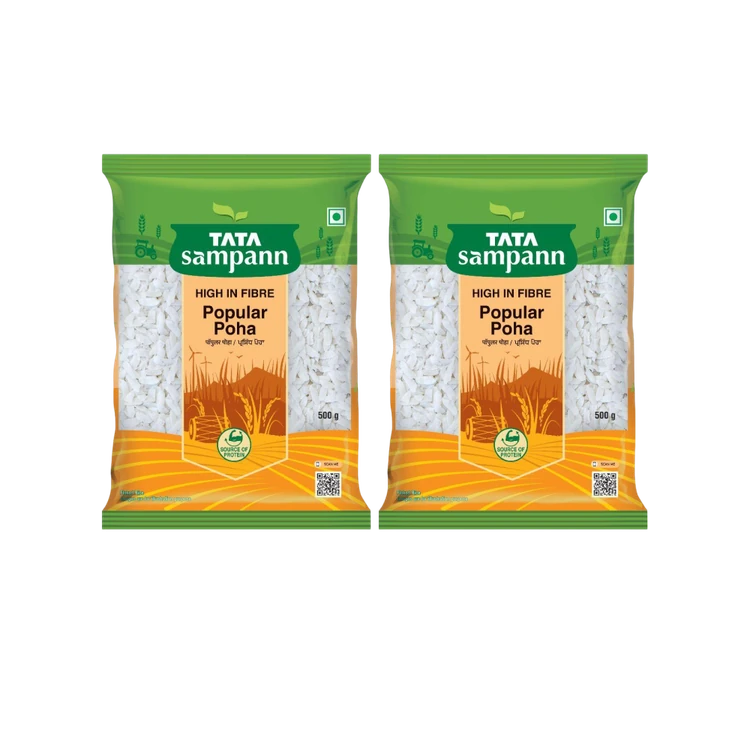 Tata Sampann High In Fibre Popular Thick Poha - Pack of 2 (Gatti Avalakki)