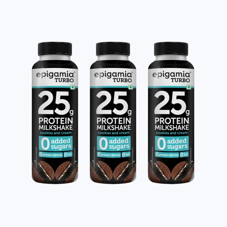 epigamia Turbo Cookies & Cream Protein Milkshake - Pack of 3