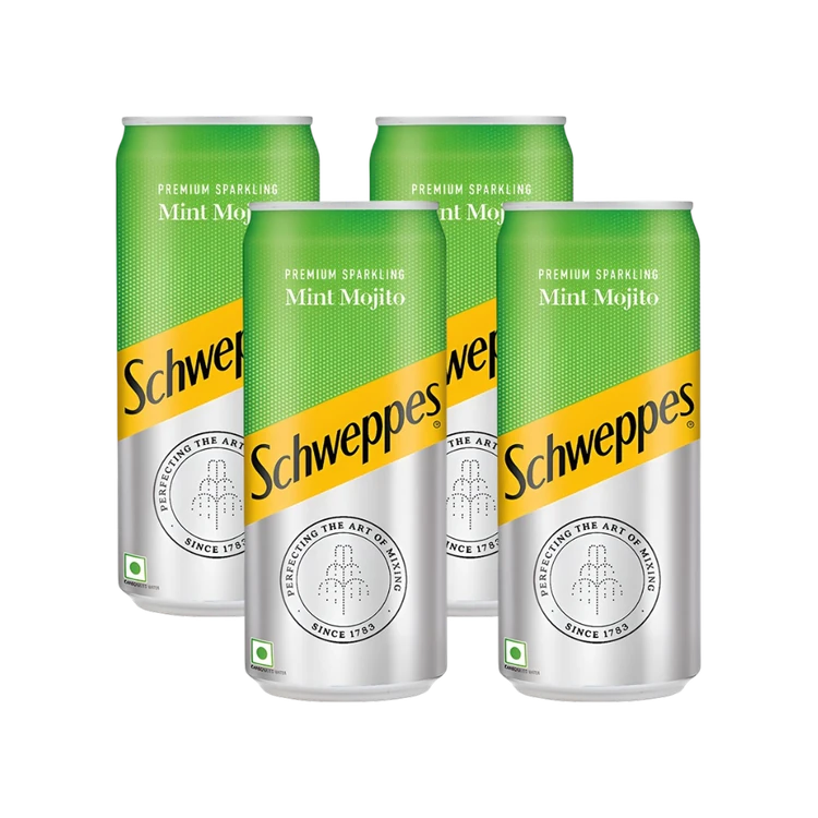 Schweppes Premium Sparkling Mixer (Mint Mojito, 300 ml) - Pack of 4