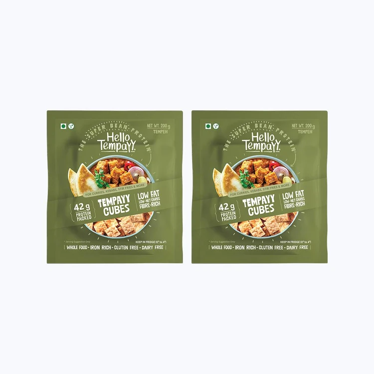 Hello Tempayy 42g Protein Natural Tempeh Cubes - Pack of 2