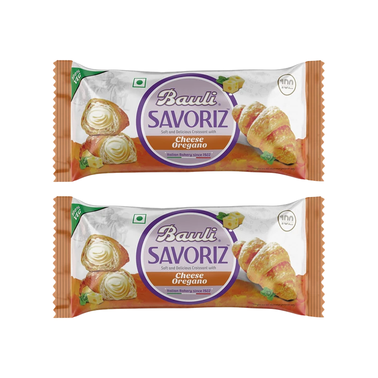 Bauli Savoriz Cheese Oregano Crème Croissant - Pack of 2