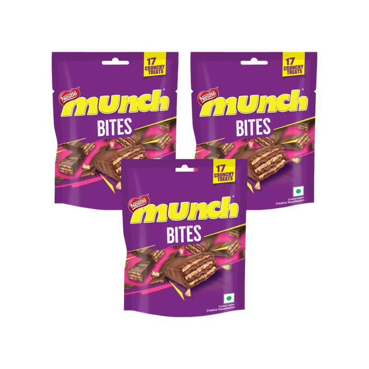 Nestle Munch Bites Coated Crunchy Wafer Bars - Pack of 3