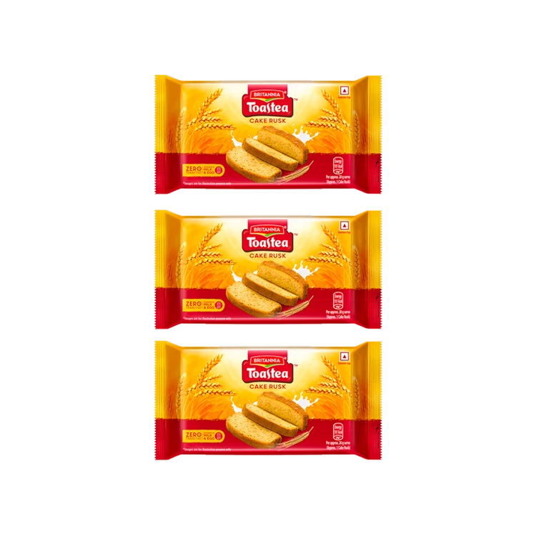 Britannia Toastea Cake Rusk - Pack of 3