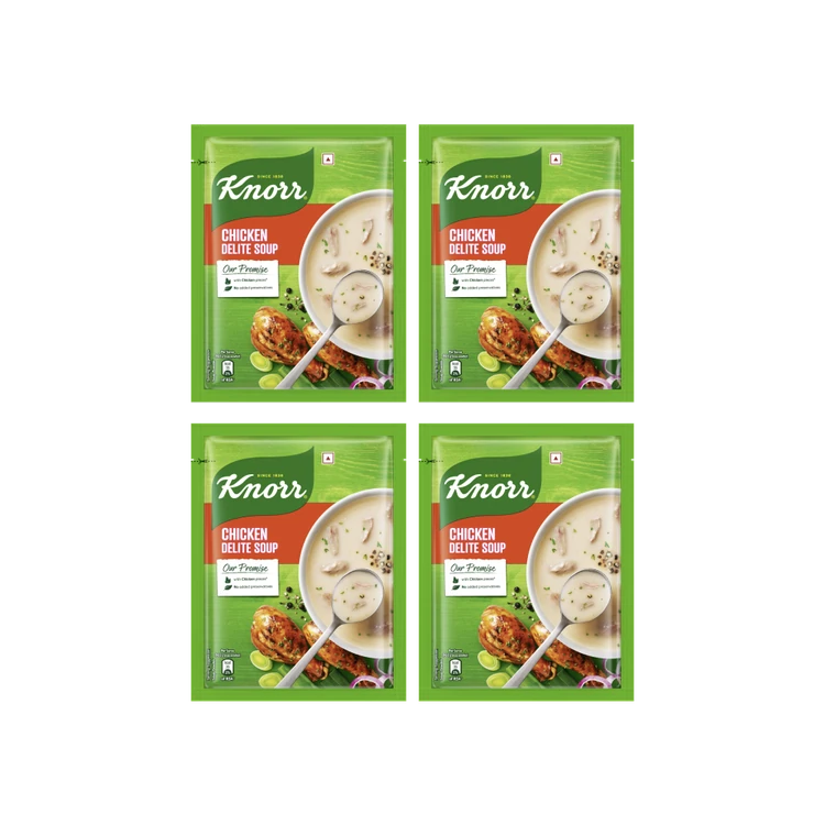 Knorr Classic Chicken Delite Soup with No Added Preservatives - Pack of 4