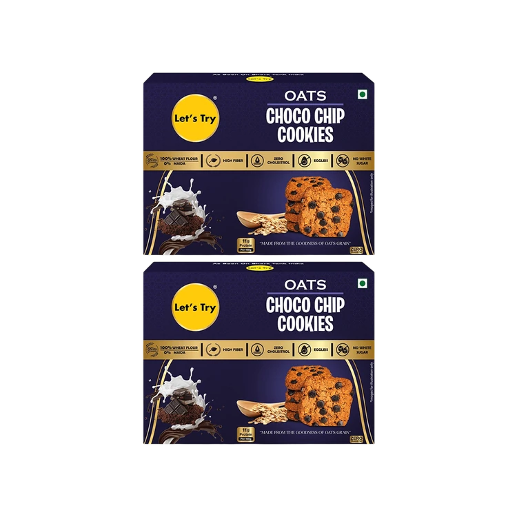 Let's Try Oats Choco Chip Cookies - Pack of 2