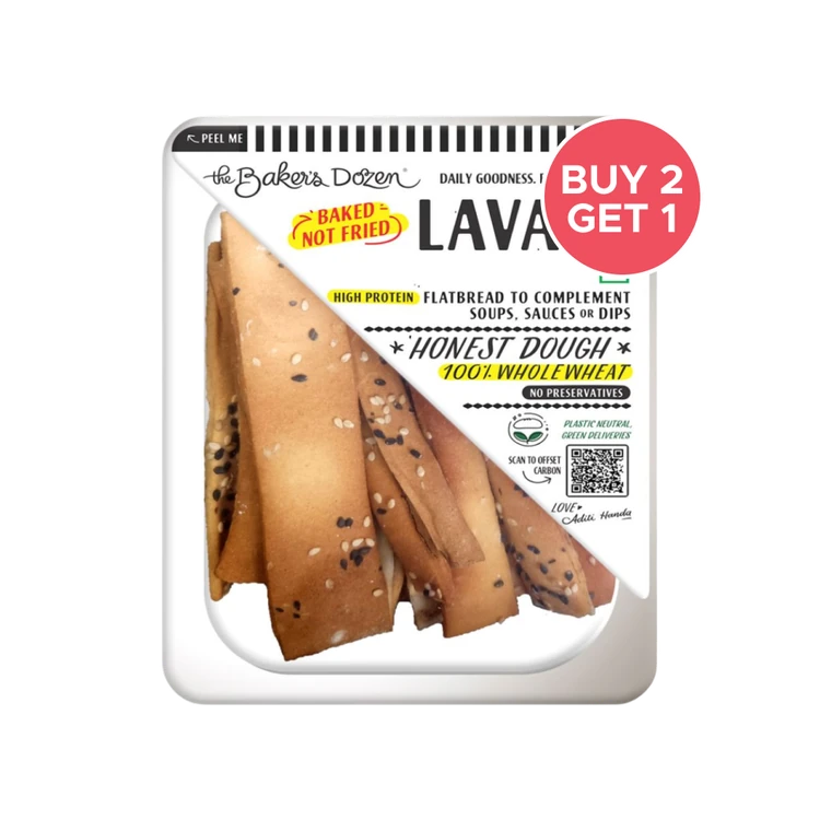 The Baker's Dozen Whole Wheat Baked Lavash Flatbread Crisp for Dip - Buy 2 Get 1 Free