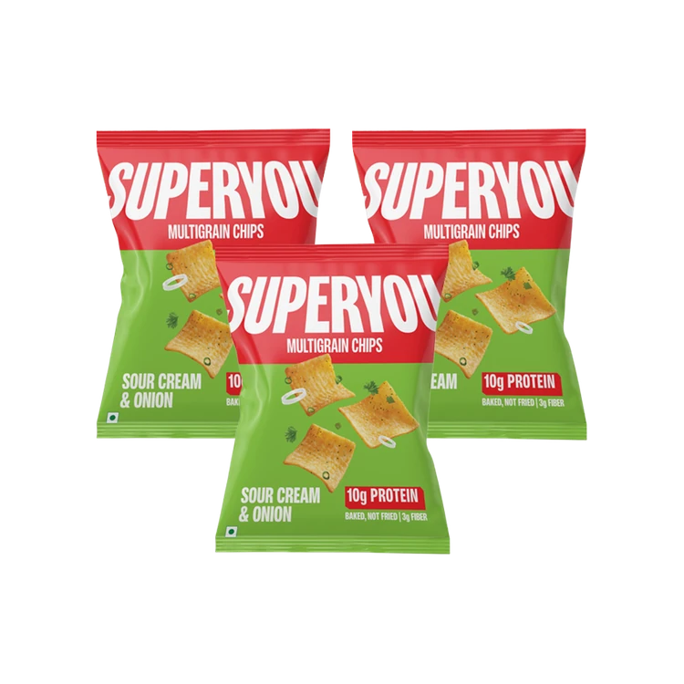 SuperYou Multigrain Sour Cream & Onion Chips - Pack of 3
