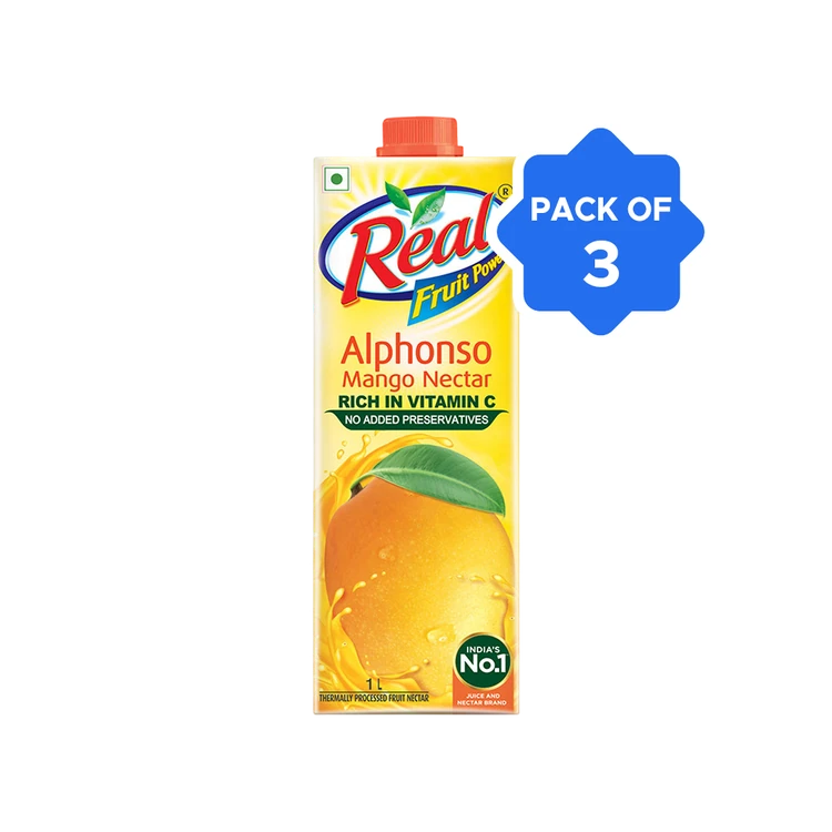 Real Fruit Power Alphonso Nectar Mango Drink - Pack of 3