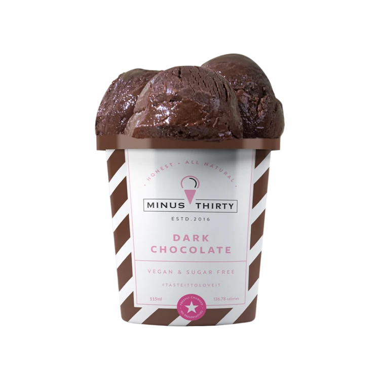 Minus Thirty Dark Chocolate Vegan Ice Cream Cup (sugar free)