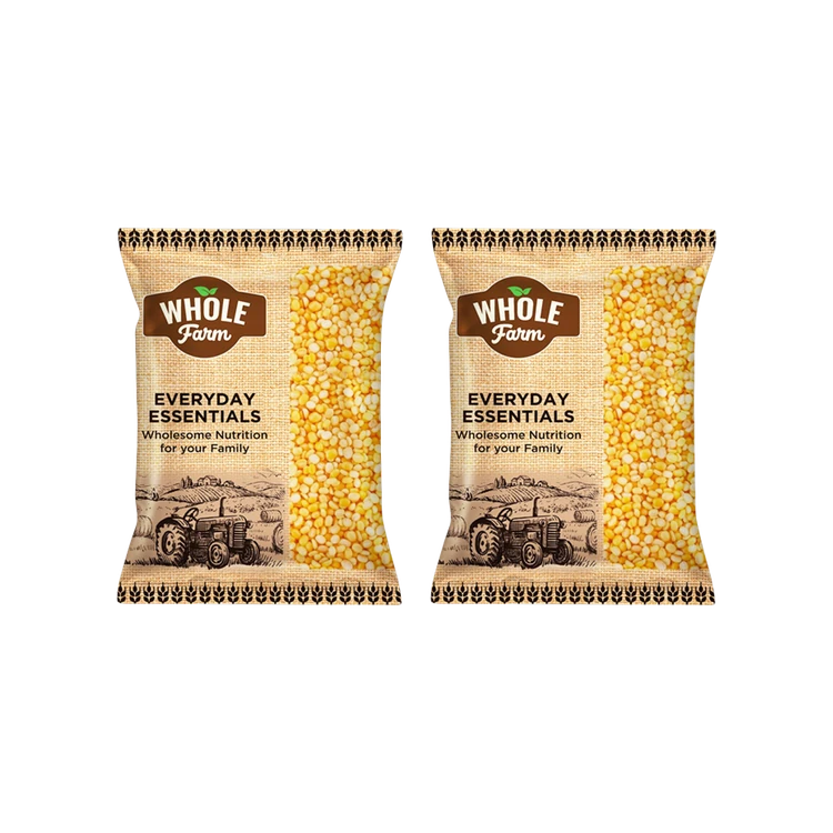 Whole Farm Premium Moong Dal (Dhuli) Yellow - Pack of 2 (Hesaru Bele)