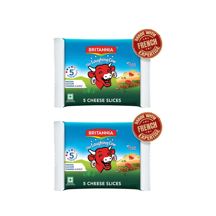 Britannia Laughing Cow Cheese Slices (90 g) - Pack of 2