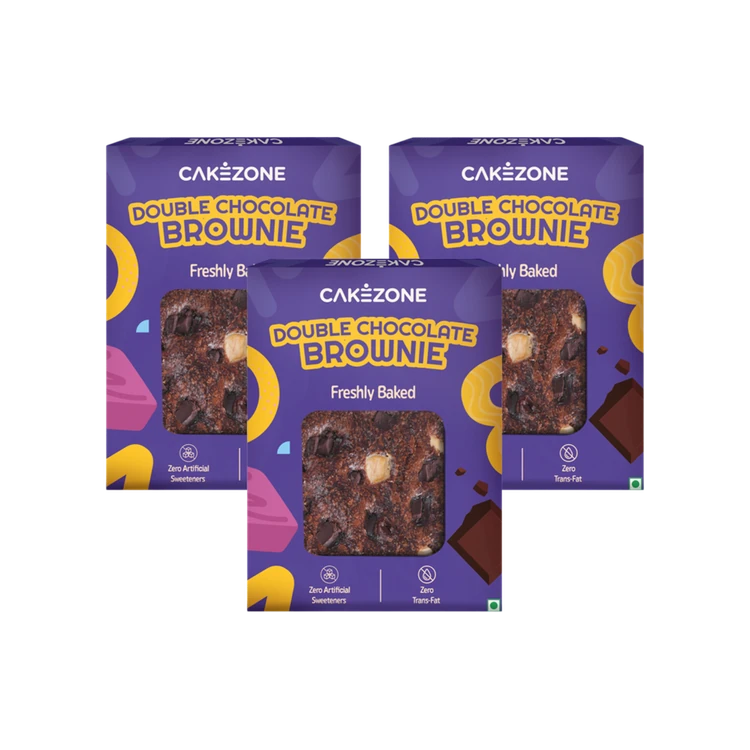 CakeZone Double Chocolate Brownie - Pack of 3