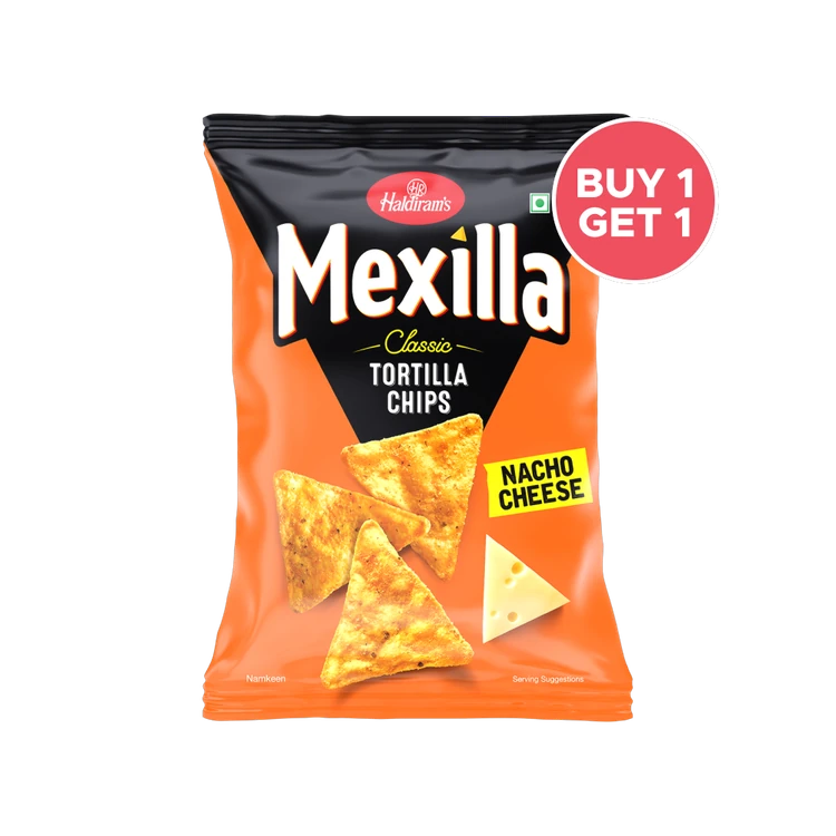 Haldiram's Mexilla Classic Tortilla Chips (Nacho Cheese) - Buy 1 Get 1 Free