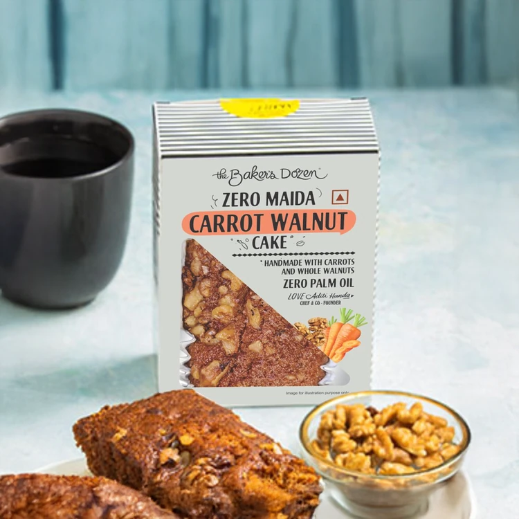 The Baker's Dozen Zero Maida Carrot Walnut Pound Cake, Whole Wheat