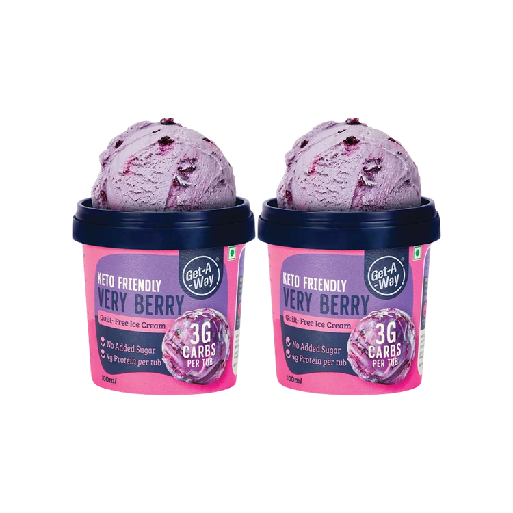 Get-A-Way Keto Very Berry Ice Cream Cup - Pack of 2