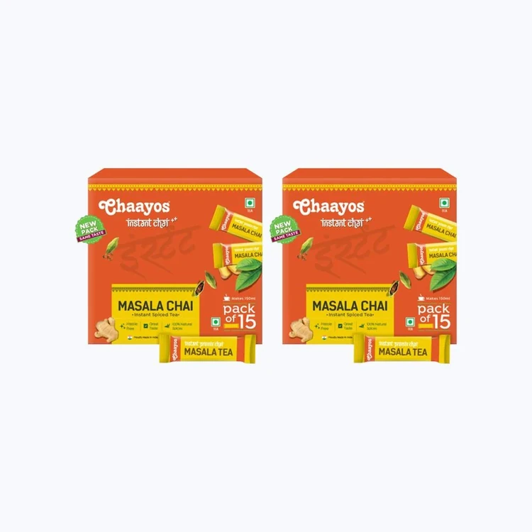 Chaayos Masala Instant Tea Premix Regular Sugar - Pack of 2