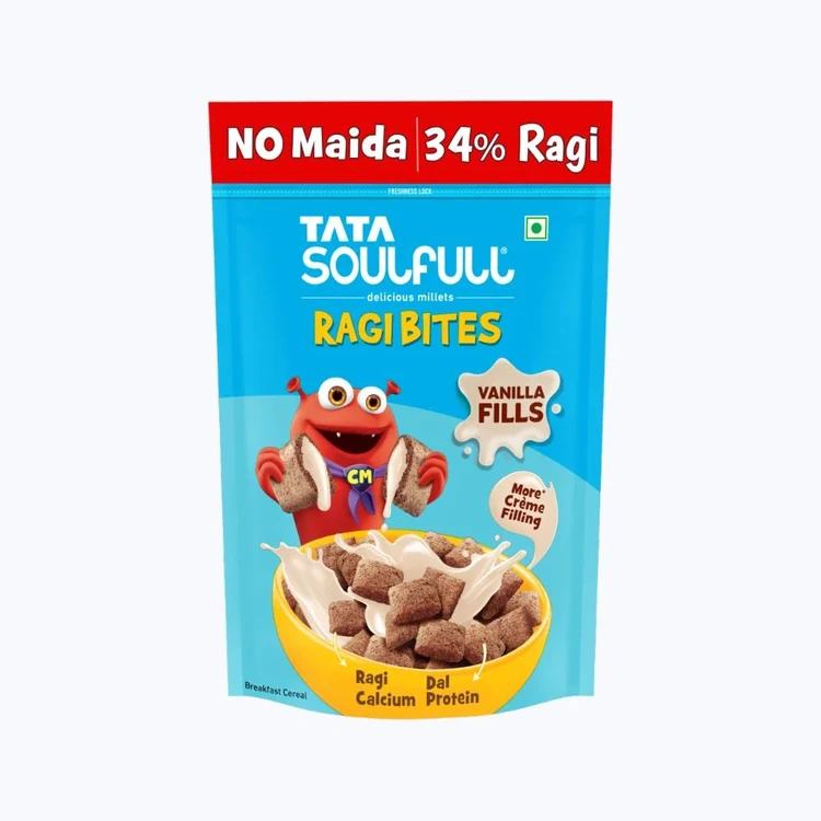 Tata Soulfull Ragi Bites Vanilla Fills, No Maida, Breakfast Cereal