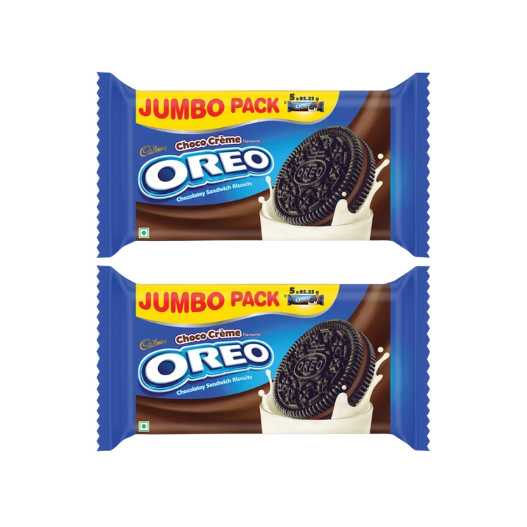 Cadbury Oreo Chocolate Flavour Sandwich Cream Biscuits - Pack of 2