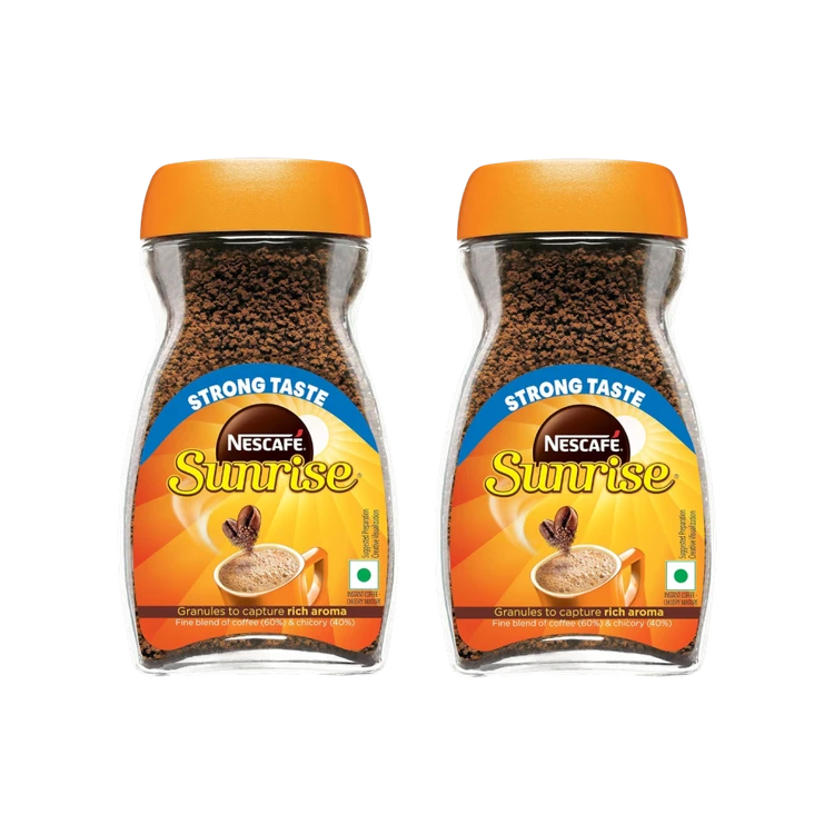 Nescafe Sunrise Instant Coffee - Chicory Mix - Pack of 2