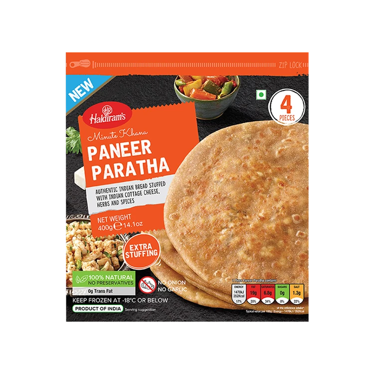 Haldiram's Paneer Paratha Frozen - (4 pieces)