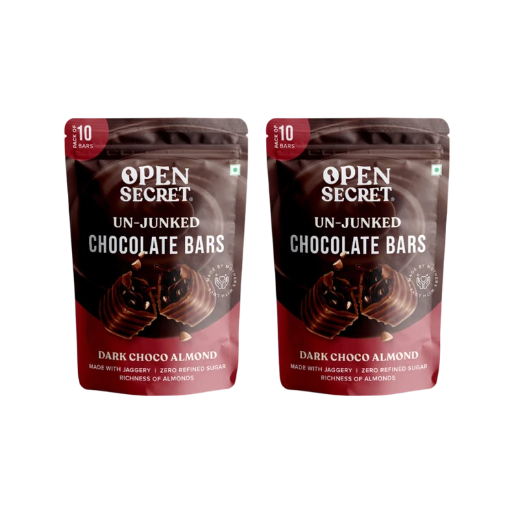 Open Secret Dark Chocolate with Almonds (Home Pack) - Pack of 2