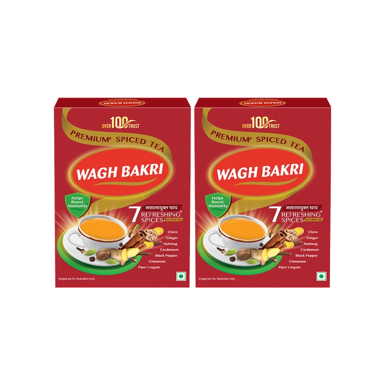 Wagh Bakri Spiced Tea - Pack of 2