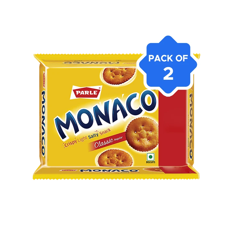 Parle Monaco Light Salty Classic Regular Biscuit - Pack of 2