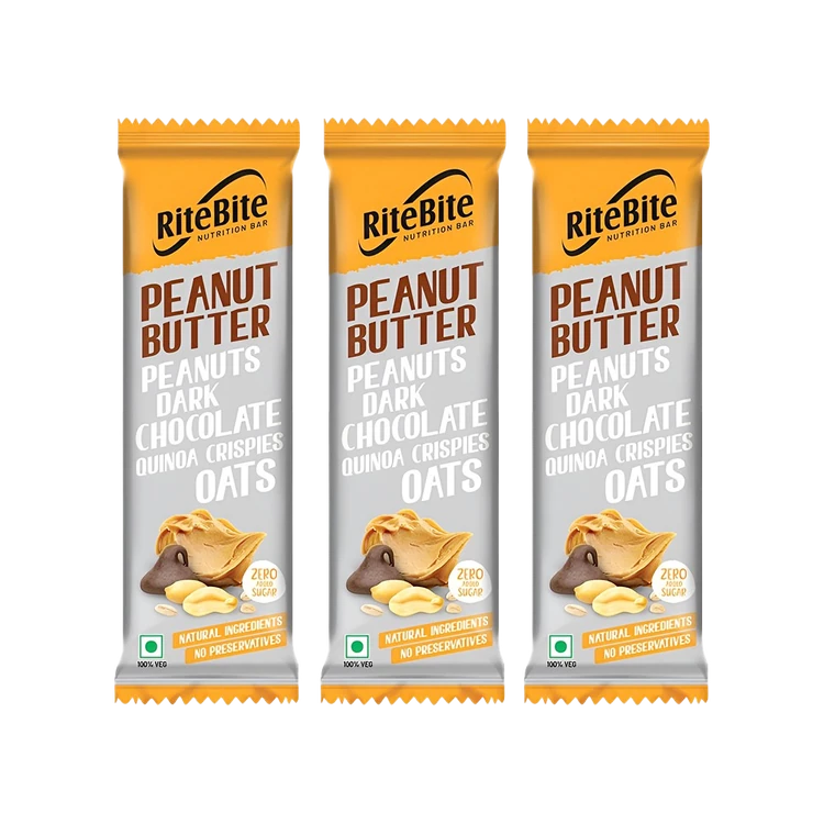 RiteBite Peanut Butter 4g Protein Bar - Pack of 3