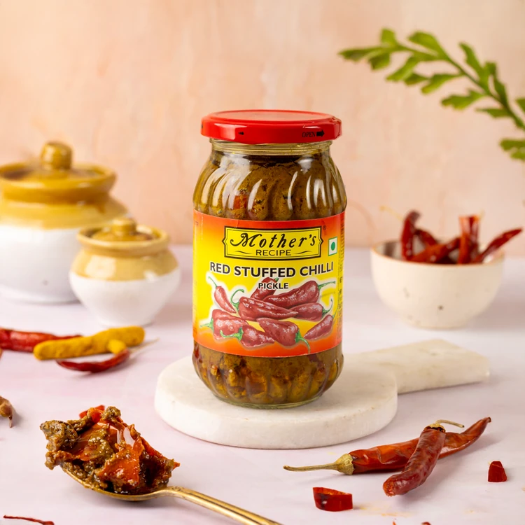 Mother's Recipe Stuffed Red Chilli Pickle