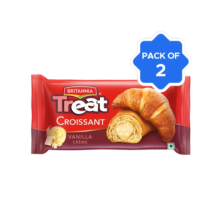 Britannia Treat Croissant with Vanilla Creme Filling - Pack of 2