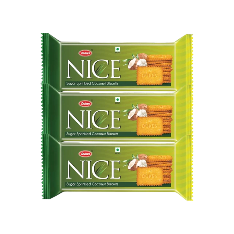 Dukes Nice Sugar Sprinkled Coconut Biscuit - Pack of 3