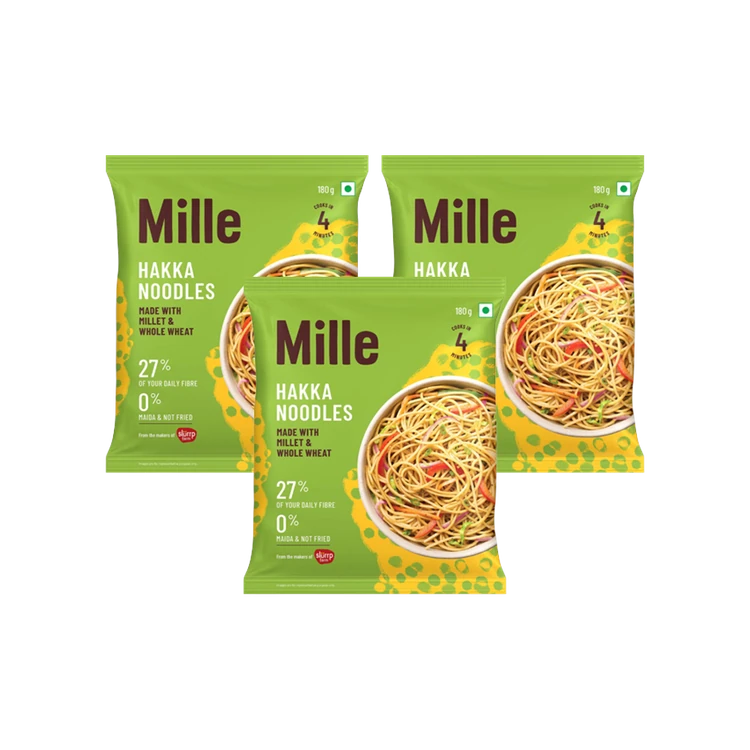 Mille Hakka Noodles Made With Millet & Whole Wheat - Pack of 3