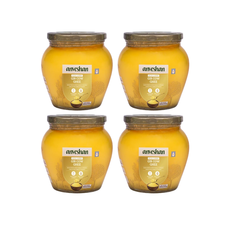 Anveshan Desi Gir A2 Gir Ghee (Bilona Churned) - Pack of 4
