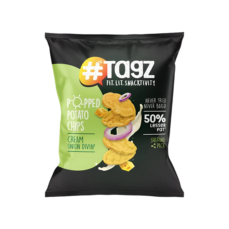 Tagz Cream Onion Divin Potato Popped Chips