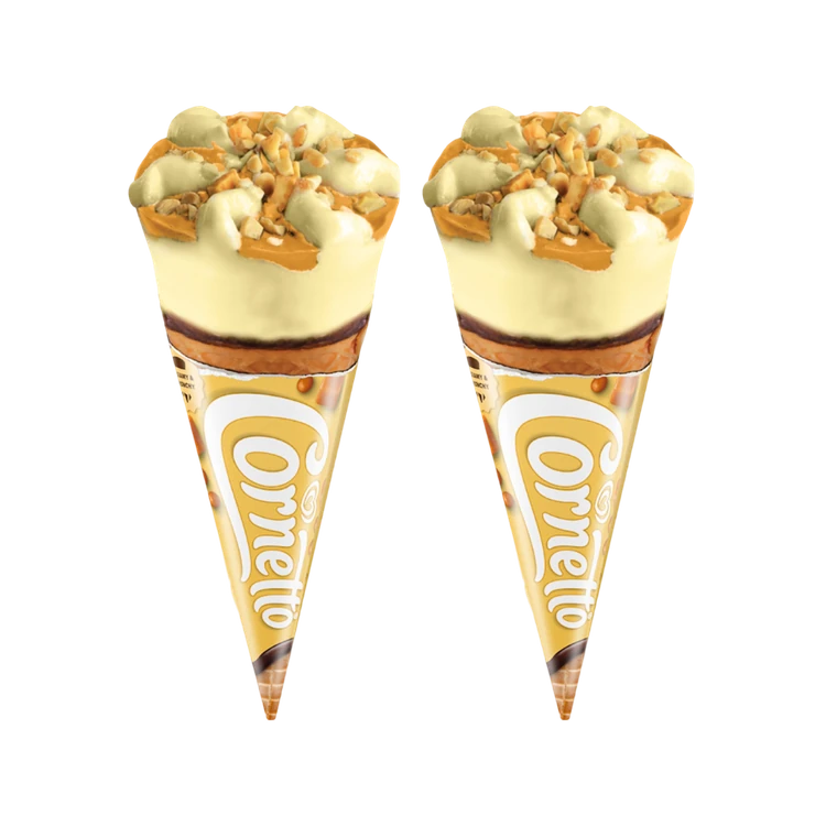 Kwality Walls Cornetto Butterscotch Frozen Dessert Cone - Pack of 2