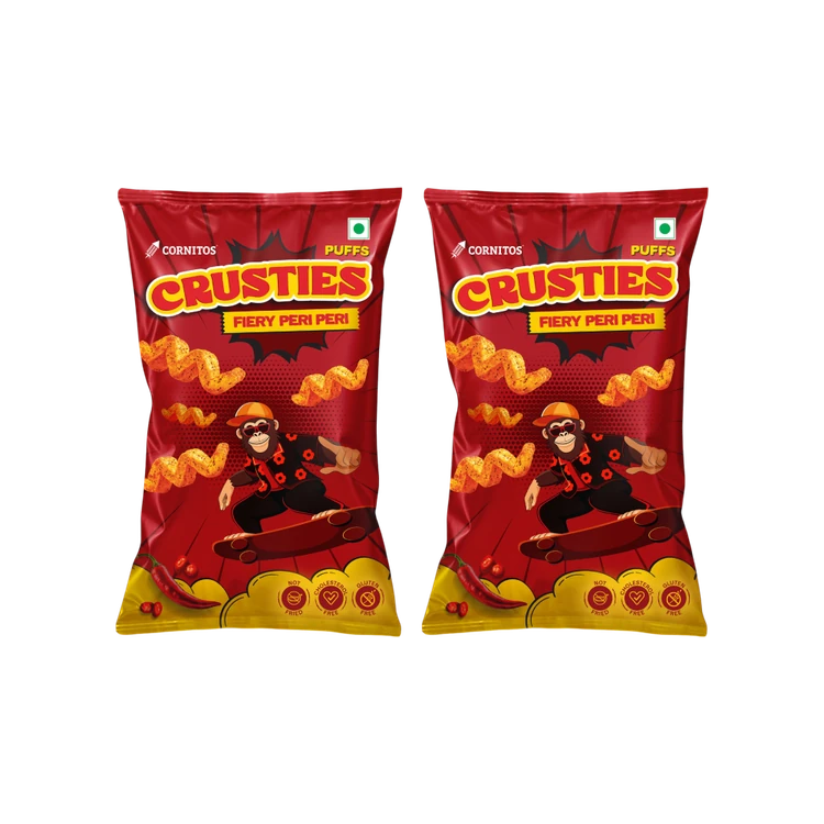 Cornitos Crusties Puffs Fiery Peri Peri Flavour - Pack of 2