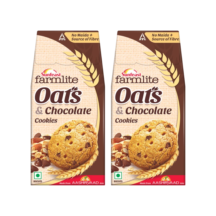 Sunfeast Farmlite Oats with Chocolate Cookies - Pack of 2