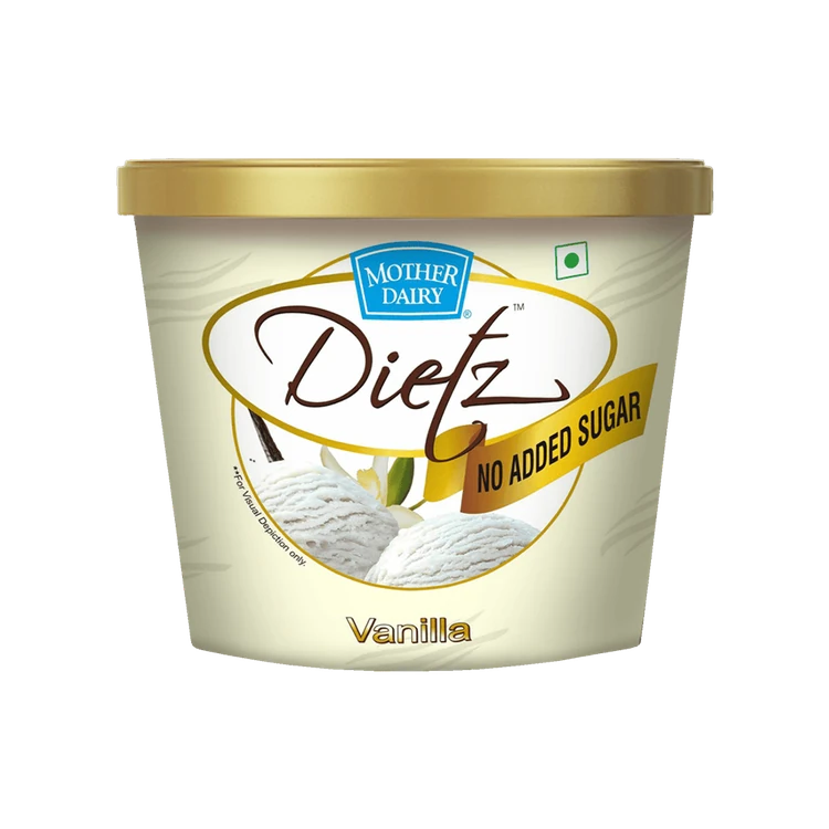 Mother Dairy Dietz No Added Sugar Vanilla Ice Cream Tub