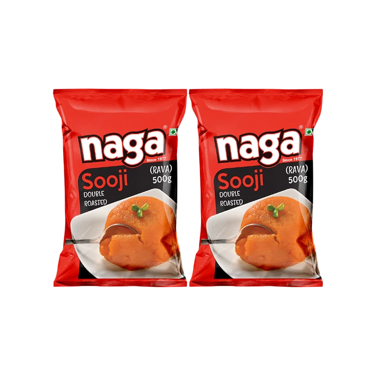 Naga Double Roasted Sooji/Rava - Pack of 2 (Rave)