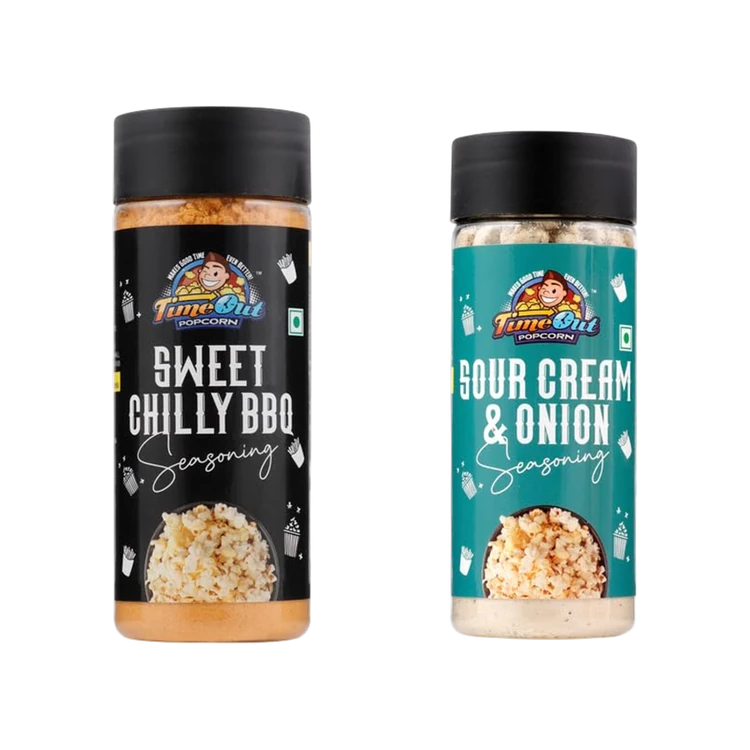 TIME OUT POPCORN Sweet Chilly BBQ + Sour Cream And Onion Popcorn Seasoning