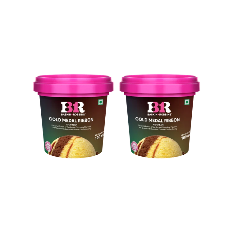 Baskin Robbins Gold Medal Ribbon Ice Cream Cup - Pack of 2