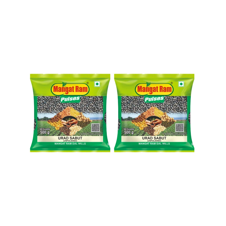 Mangat Ram Unpolished Urad (Sabut) - Pack of 2 (Uddina Kalu)