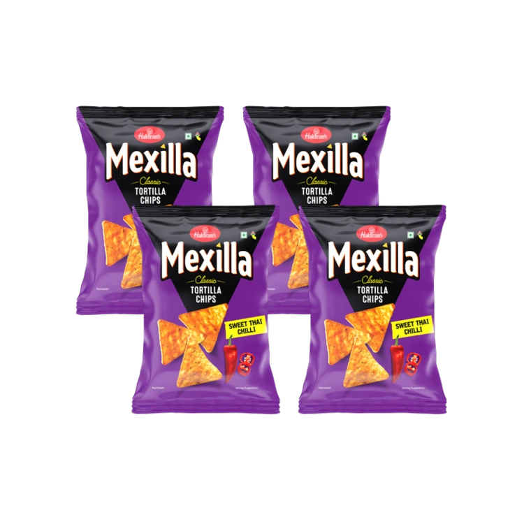 Haldiram's Mexilla Classic Tortilla Chips (Sweet Thai Chilli) - Pack of 4