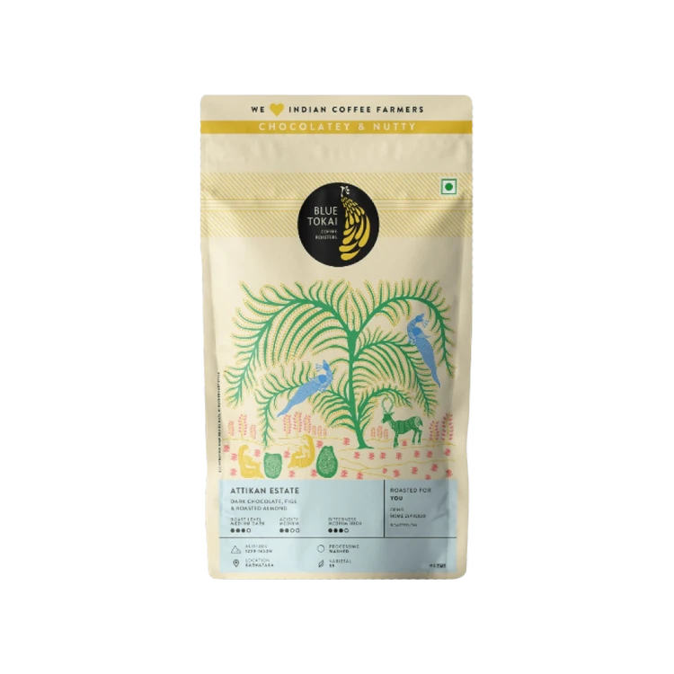 Blue Tokai Attikan Estate Home Espresso Medium Dark Roasted Ground Coffee