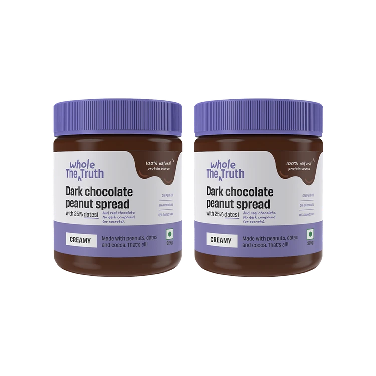 The Whole Truth Dark Chocolate Creamy Peanut Butter - Pack of 2