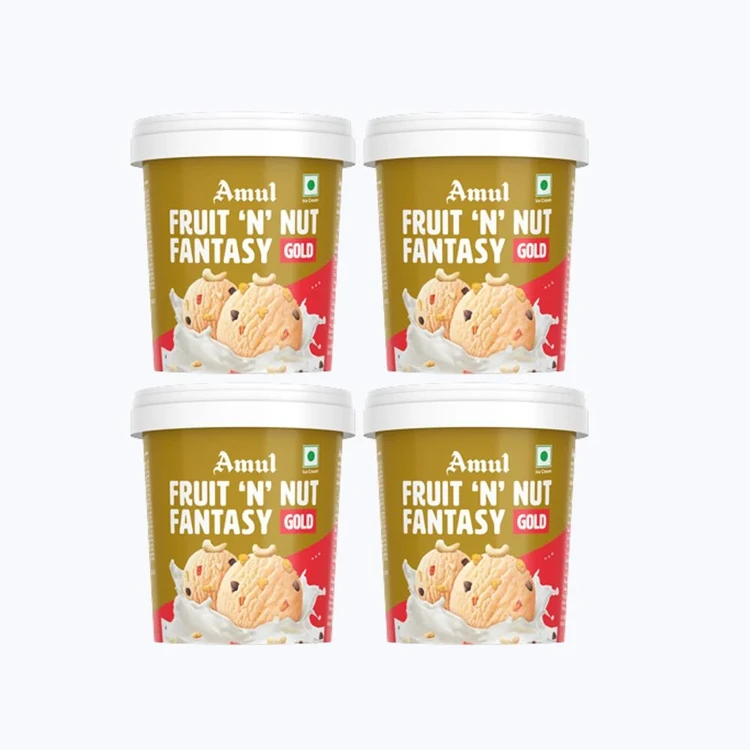 Amul Gold Fruit N Nut Fantasy Ice Cream Cup - Pack of 4