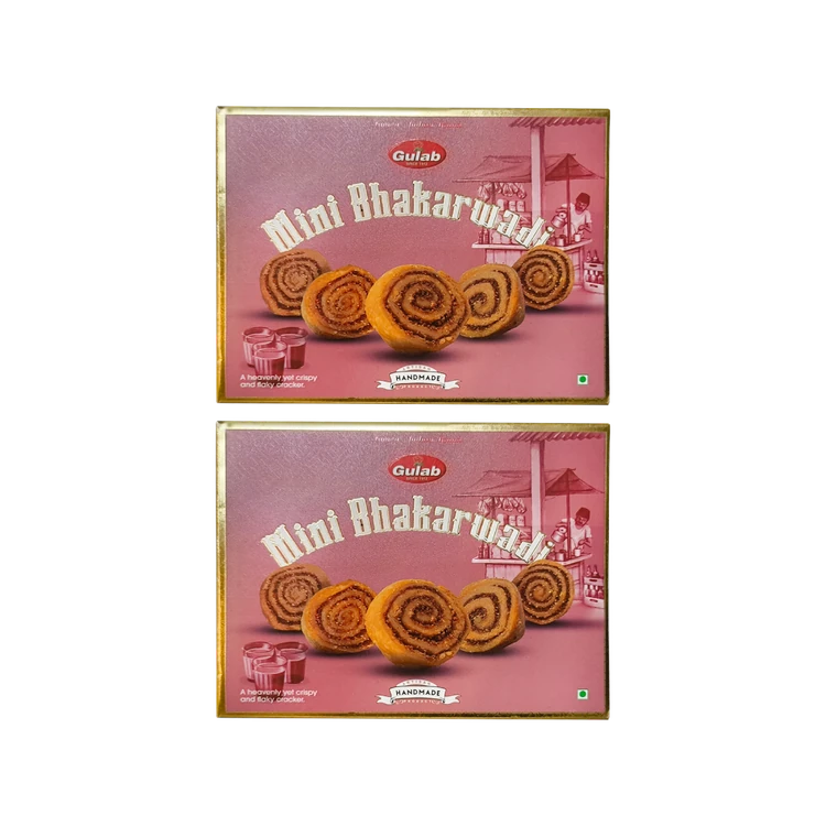 Gulab Sweets Mini Bhakarwadi Namkeen - Pack of 2
