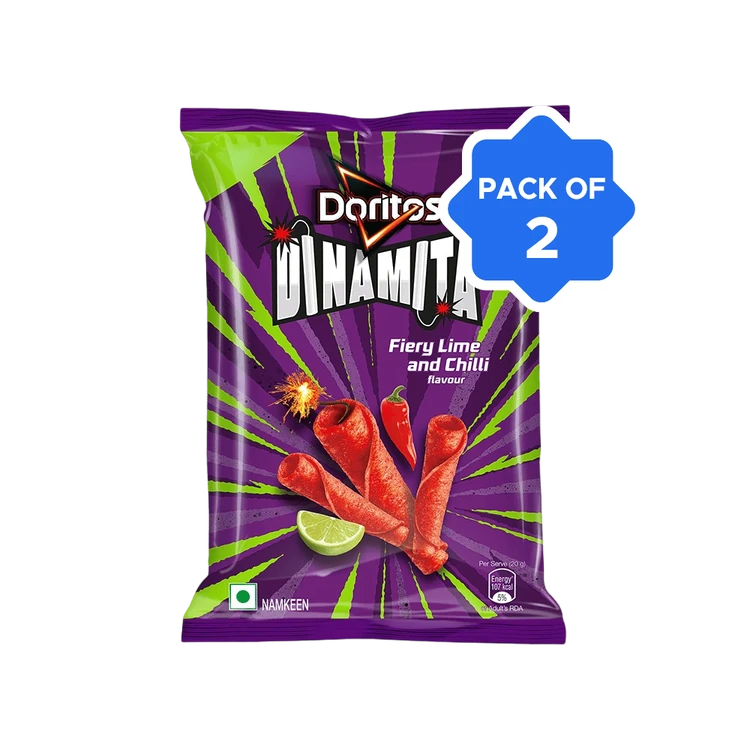 Doritos Dinamita Fiery Lime And Chilli Snack - Pack of 2